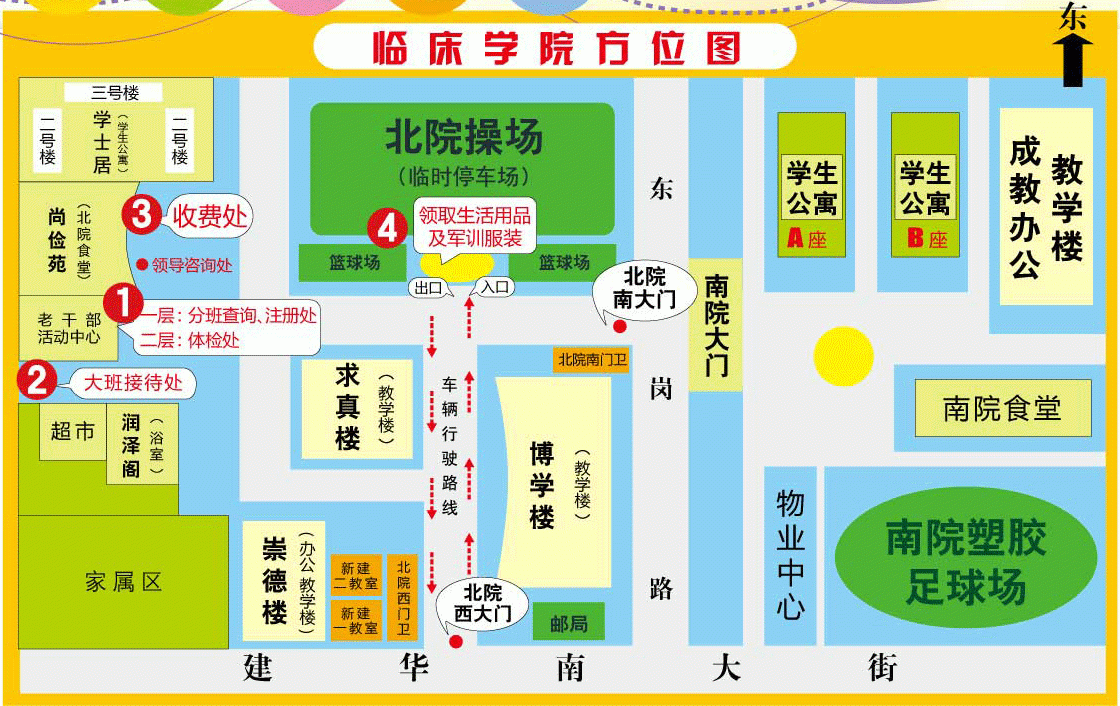 河北医科大学临床学院方位图